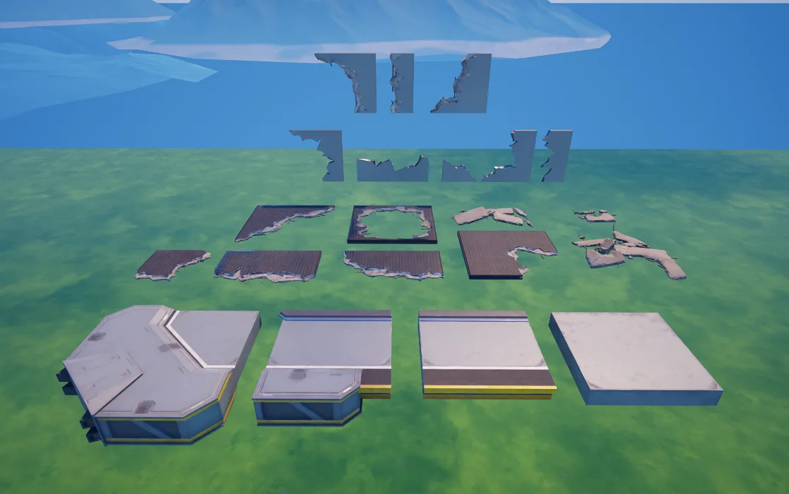 Elite Stronghold Destroyed & Floating Platform Assets